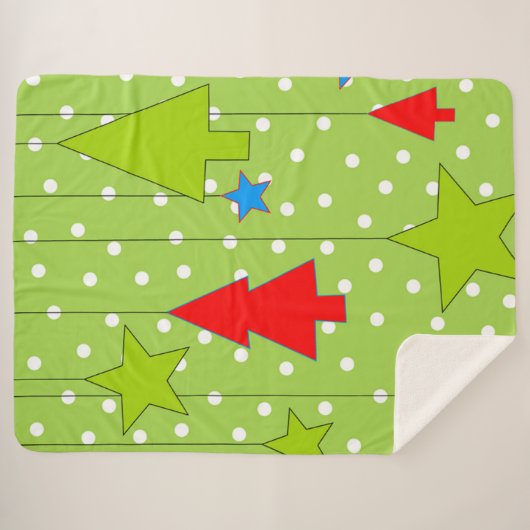Groene en witte kerst sherpa deken (Voorkant (horizontaal))