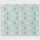 Groene en witte kerstboom Moderne kerst Cadeaupapier (Vlak)