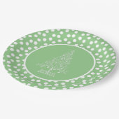 Groene en witte kerstboom papieren bordje (Gekanteld)