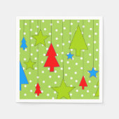 Groene en witte kerstboom servet (Voorkant)