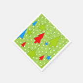 Groene en witte kerstboom servet (Hoek)