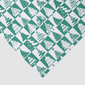 Groene En Witte Kerstboom Vakantiepatroon Tissuepapier (Detail)