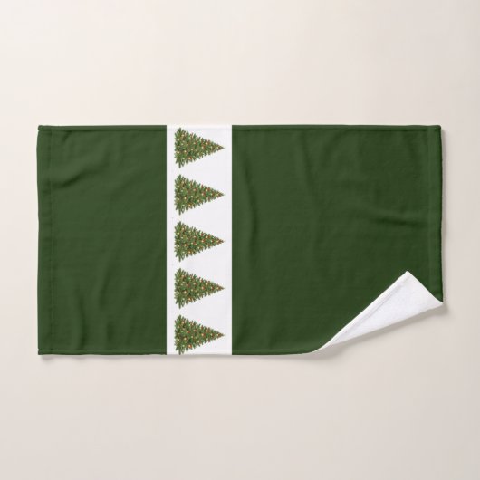Groene en witte kerstboomhanddoekset bad handdoek (Handdoek)
