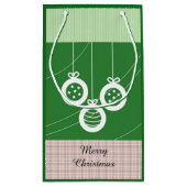 Groene en witte kerstdecoraties klein cadeauzakje (Achterkant)