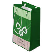 Groene en witte kerstdecoraties klein cadeauzakje (Achterkant Gekanteld)