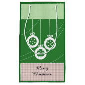 Groene en witte kerstdecoraties klein cadeauzakje (Voorkant)