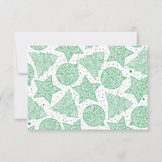 Groene en witte kerstfeestdag fotokaarten kaart (Achterkant)