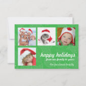 Groene en witte kerstfeestdag fotokaarten kaart (Voorkant)