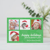 Groene en witte kerstfeestdag fotokaarten kaart (Staand voorkant)