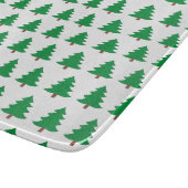 Groene en witte kerstglazen met dennenboom motief snijplank (Hoek)