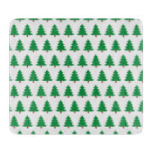 Groene en witte kerstglazen met dennenboom motief snijplank (Voorkant)