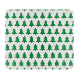 Groene en witte kerstglazen met dennenboom motief snijplank