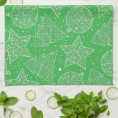 Groene en Witte Kerstkeukenhanddoeken Theedoek (Gevouwen)
