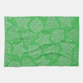Groene en Witte Kerstkeukenhanddoeken Theedoek (Horizontaal)