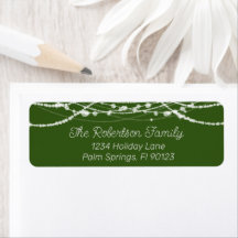 Groene en witte kerstverlichting retouradres