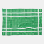 Groene en witte keukenhanddoek met polka stippen (Horizontaal)