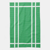 Groene en witte keukenhanddoek met polka stippen (Verticaal)