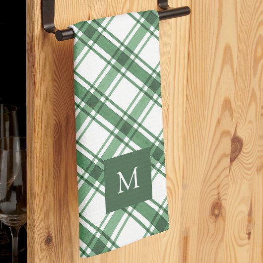 Groene en witte keukenhanddoeken