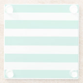 Groene en witte klapstoelstrips glazen onderzetter (Achterkant)