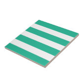 Groene en witte klapstoelstrips tegeltje (Zijkant)