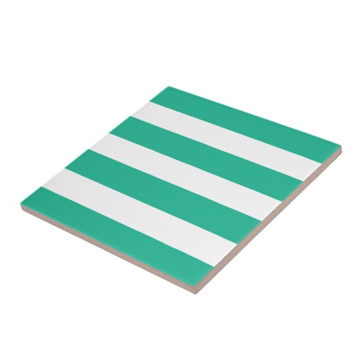 Groene en witte klapstoelstrips tegeltje (Zijkant)