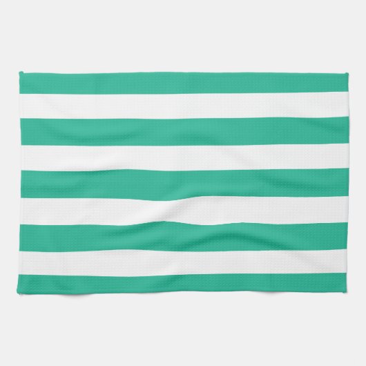 Groene en witte klapstoelstrips theedoek (Horizontaal)