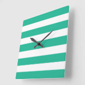 Groene en witte klapstoelstrips vierkante klok (Hoek)