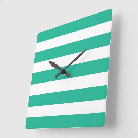 Groene en witte klapstoelstrips vierkante klok (Hoek)