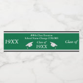 Groene en Witte Klasse Reunion Waterfles Labels Etiket (Enkel label)
