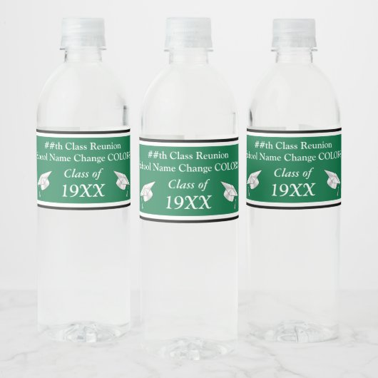 Groene en Witte Klasse Reunion Waterfles Labels Waterfles Etiket (Flessen)