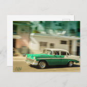 Groene en witte klassieke auto in Havana, Cuba Briefkaart (Voorkant / Achterkant)