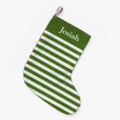 Groene en Witte klassieke strepen Kleine Kerstsok (Voorkant (Hangend))