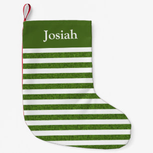 Groene en Witte klassieke strepen Kleine Kerstsok