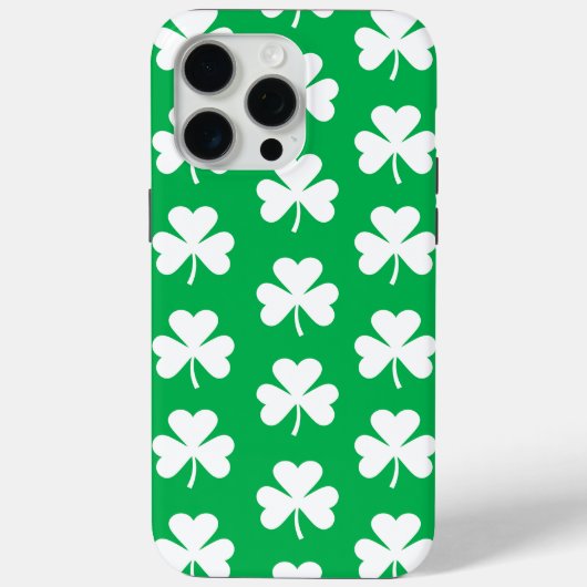 Groene en witte klaver Patroon Case-Mate iPhone Case (Achterkant)