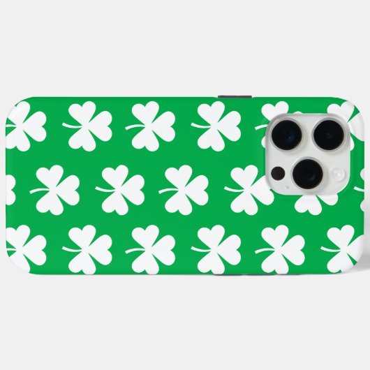 Groene en witte klaver Patroon Case-Mate iPhone Case (Achterkant (horizontaal))