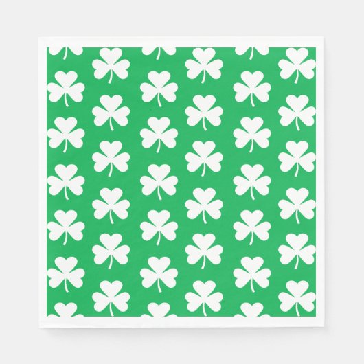 Groene en witte klaver Patroon Servet (Voorkant)