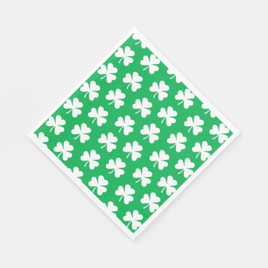 Groene en witte klaver Patroon Servet (Hoek)