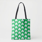 Groene en witte klaver Patroon Tote Bag (Voorkant)