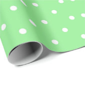 Groene en Witte Kleine Polka Dots Cadeaupapier (Rol Hoek)