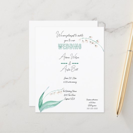 Groene en Witte Lelie van de Vallei (Voorkant / Achterkant in situ)