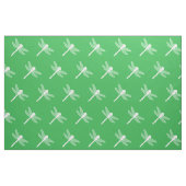Groene en witte libel silhouet patroon stof (Fat Quarter)