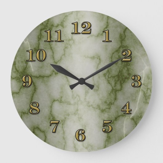 Groene en witte marmer grote klok (Voorkant)