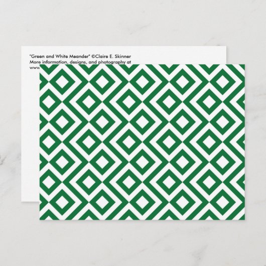 Groene en Witte Meander Briefkaart (Voorkant / Achterkant)