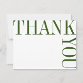 Groene en Witte Moderne Grote Tekst Bedankt Opmerk (Voorkant)