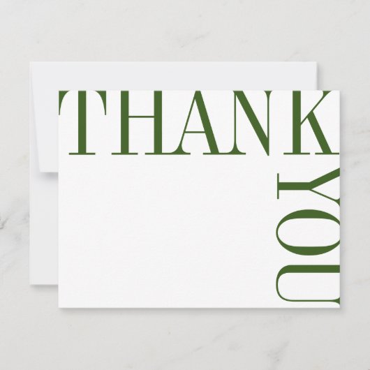 Groene en Witte Moderne Grote Tekst Bedankt Opmerk (Voorkant)