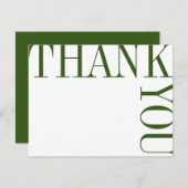 Groene en Witte Moderne Grote Tekst Bedankt Opmerk (Voorkant / Achterkant)