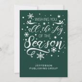 Groene en Witte Moderne zakelijke feestdag Feestdagenkaart (Voorkant)