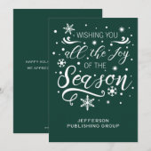 Groene en Witte Moderne zakelijke feestdag Feestdagenkaart (Voorkant / Achterkant)