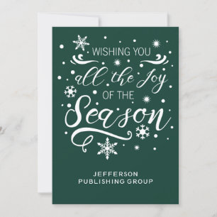 Groene en Witte Moderne zakelijke feestdag Feestdagenkaart