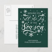 Groene en Witte Moderne zakelijke feestdag Feestdagenkaart (Voorkant / Achterkant)